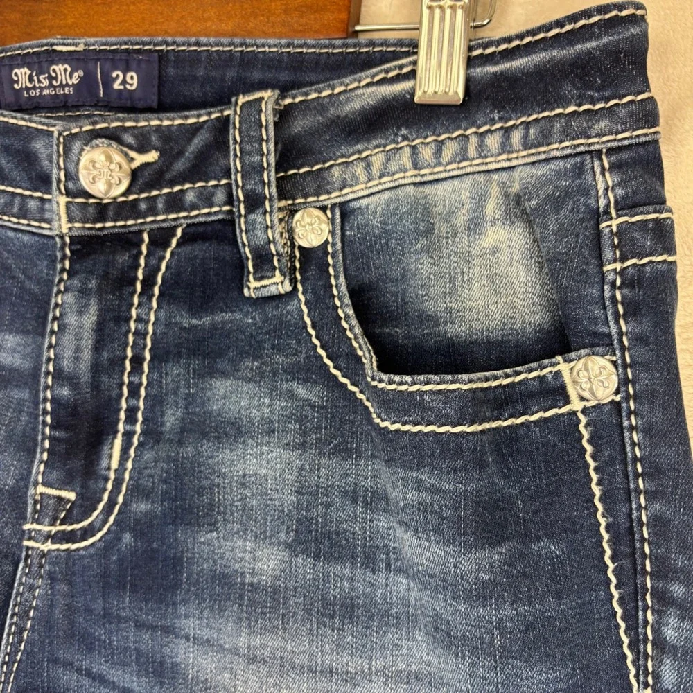 MISS ME American Flag Jeans Eagle Mid Rise Bootcut Dark Long 29 Rodeo Western